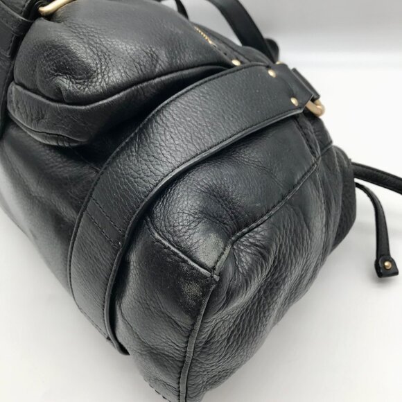 Michael Kors Black Leather Gold Accent Shoulder Bag - Picture 6 of 10